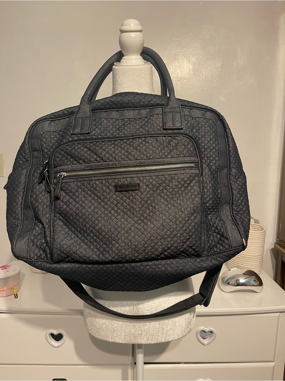 Vera Bradley   Casual  versatile travel Black Quilted Tote Bag women’s - Picture 3 of 13